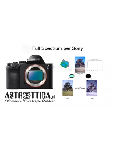 Astrottica Modifica Reflex Sony Full Frame Full Spectrum con filtro