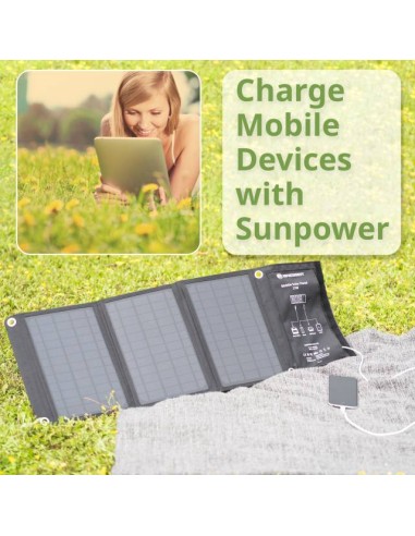 Caricabatterie solare portatile BRESSER 21 watt con alimentazione USB e CC