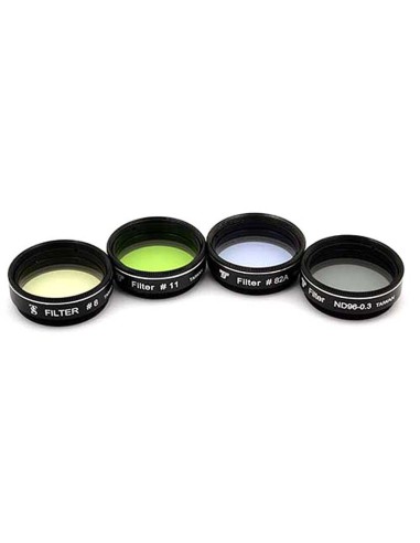 TS-Optics Set di filtri da 1,25" 3 filtri colorati + 1 filtro grigio per telescopi con apertura fino a 80 mm