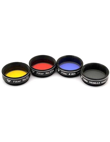 TS-Optics Set di filtri da 1,25" 3 filtri colorati + 1 filtro grigio per telescopi da 85-130 mm di apertura